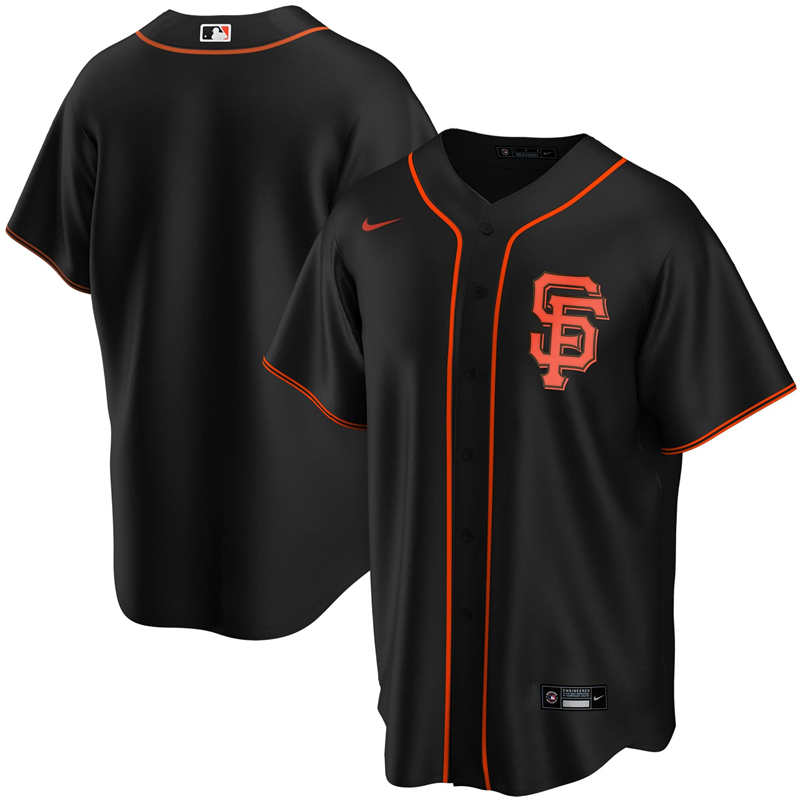 2020 MLB Men San Francisco Giants Nike Black Alternate 2020 Replica Team Jersey 1->san francisco giants->MLB Jersey